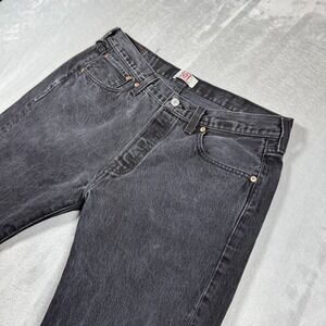 Vintage Levis 501 Jeans Mens 38x34 (34x32) Black Straight Leg Button Fly y2k